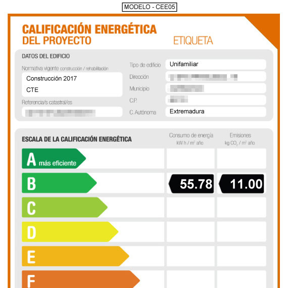 calificación energética del proyecto